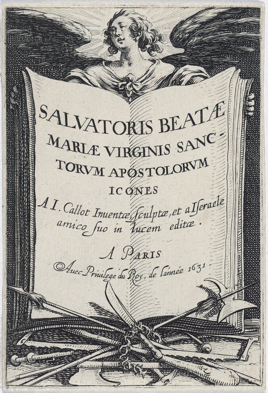 Frontispice uit Les Grands Apôtres, 1631 door Jacques Callot