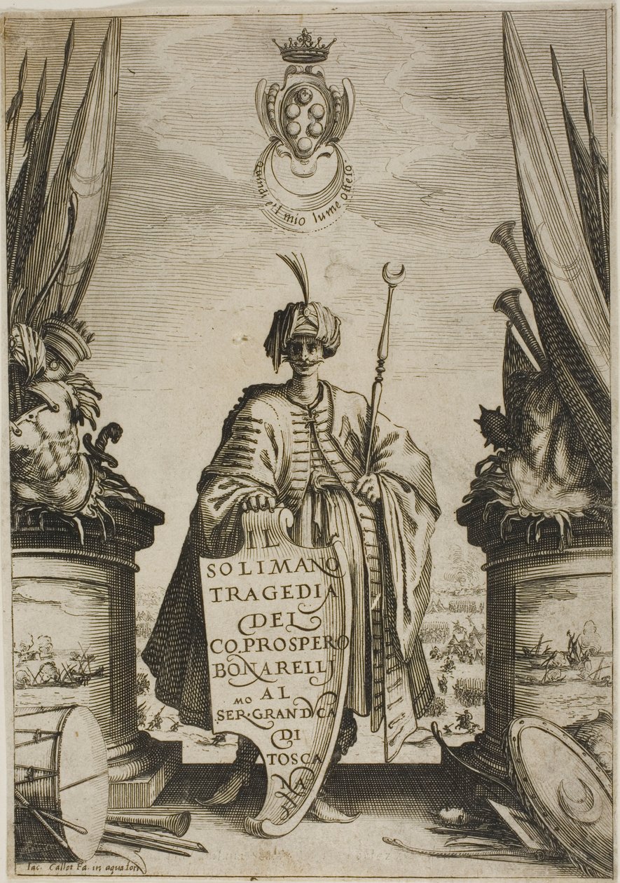Frontispice, uit Solimano door Jacques Callot
