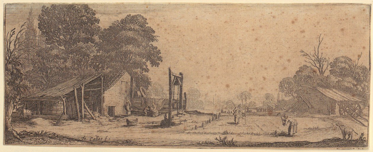 Tuin, blad 1 uit de serie „De vier landschappen“ door Jacques Callot