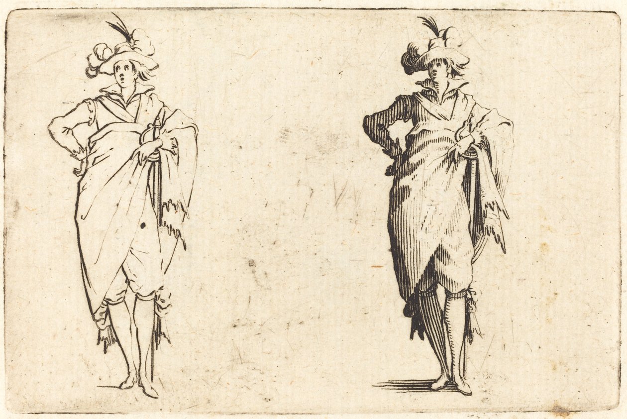 Heer Vooraanzicht met Hand op Heup door Jacques Callot
