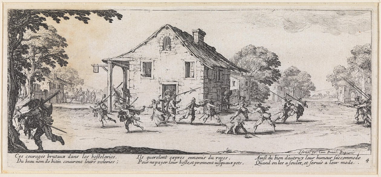 Gevecht voor een huis door Jacques Callot
