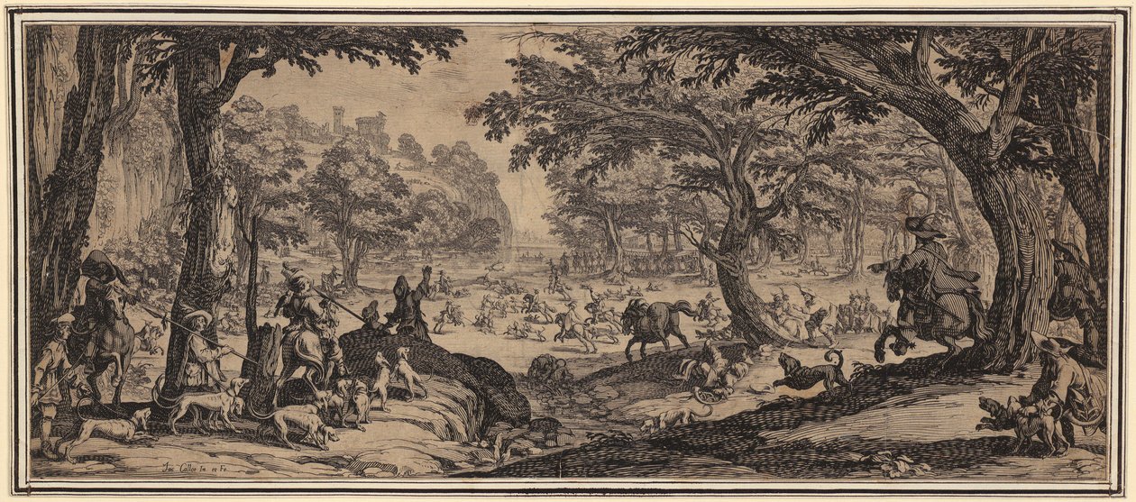 Grote jacht door Jacques Callot