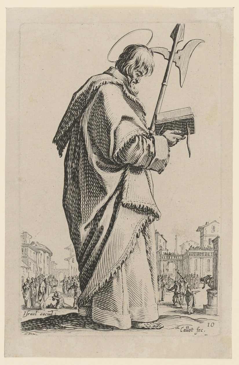De heilige Matthias, blad 13 uit de serie „Jezus, de twaalf apostelen en Maria“ door Jacques Callot