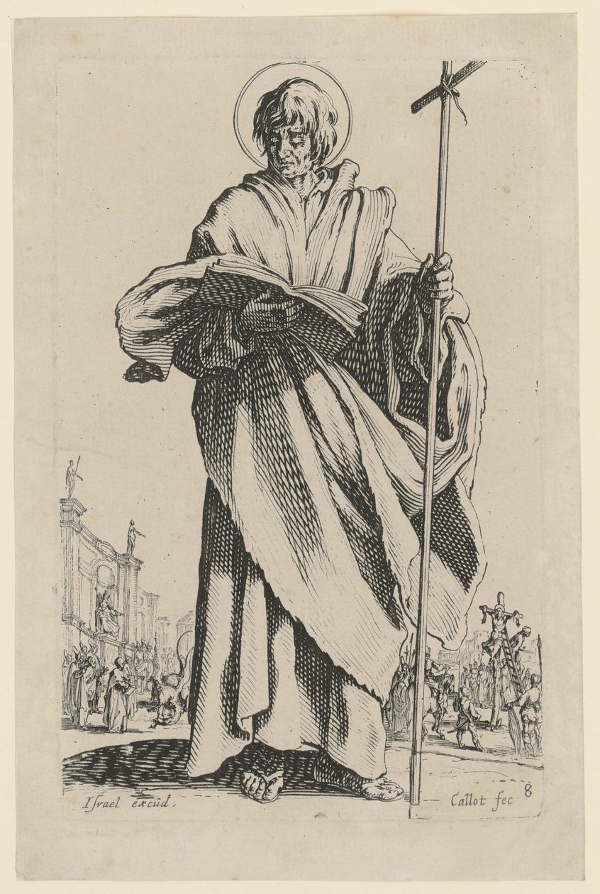 De heilige Filippus, blad 11 uit de serie „Jezus, de twaalf apostelen en Maria“ door Jacques Callot