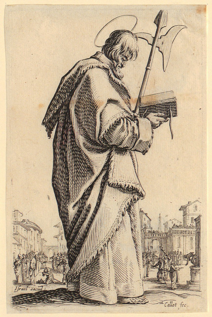 Heilige Filippus, blad 11 uit de serie "Jezus, de twaalf apostelen en Maria" door Jacques Callot
