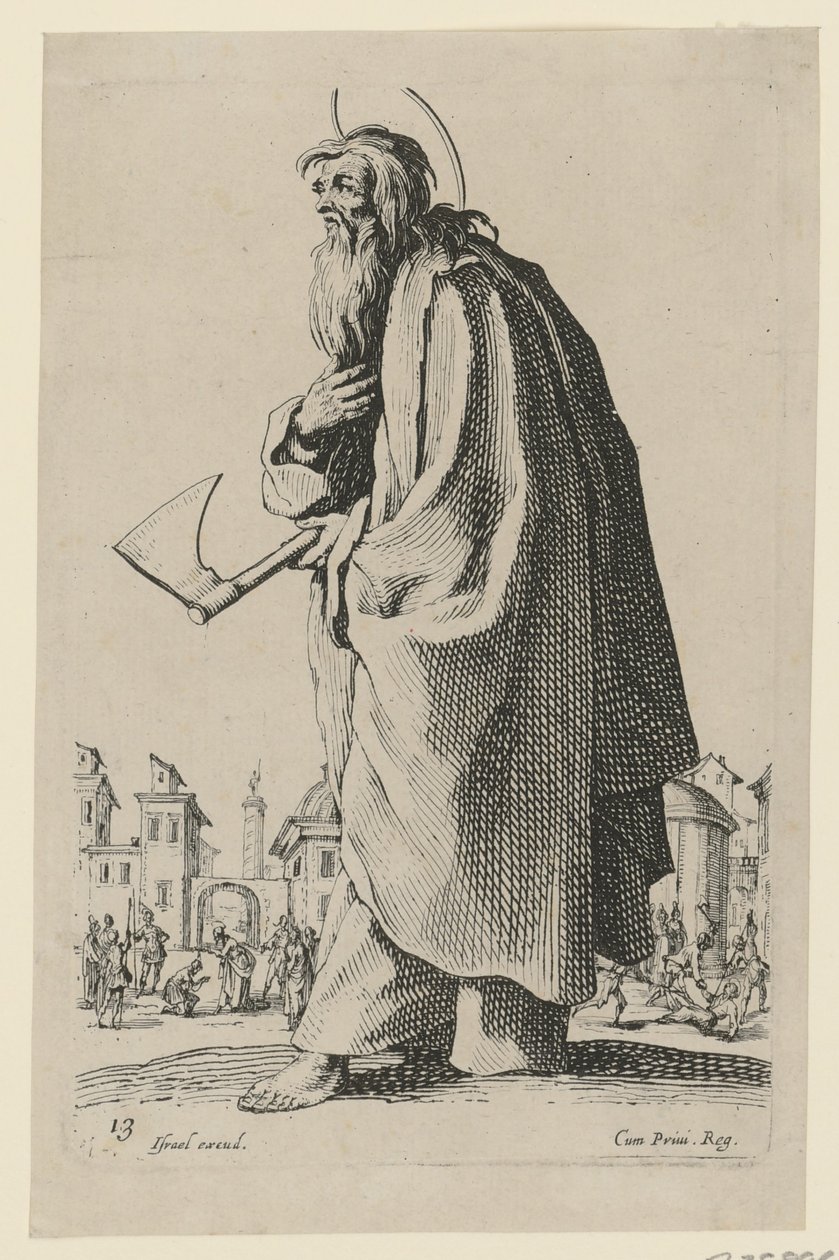 Heilige Thaddeüs of heilige Judas, blad 16 uit de reeks “Jezus, de twaalf apostelen en Maria” door Jacques Callot