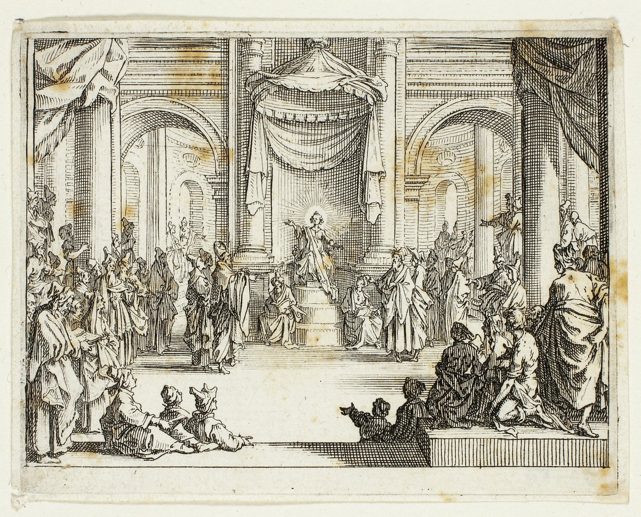 Jezus Onder de Doktoren, uit Het Nieuwe Testament door Jacques Callot