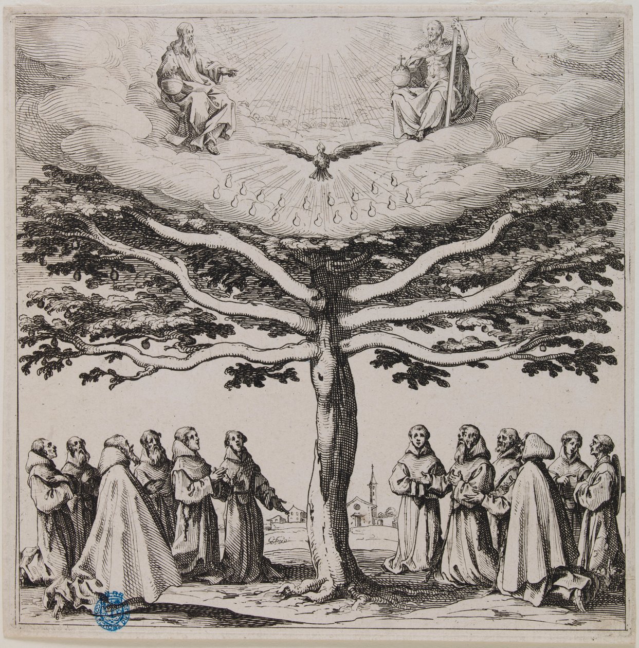 De boom van Sint-Franciscus (Lieure 303, Meaume 145) door Jacques Callot