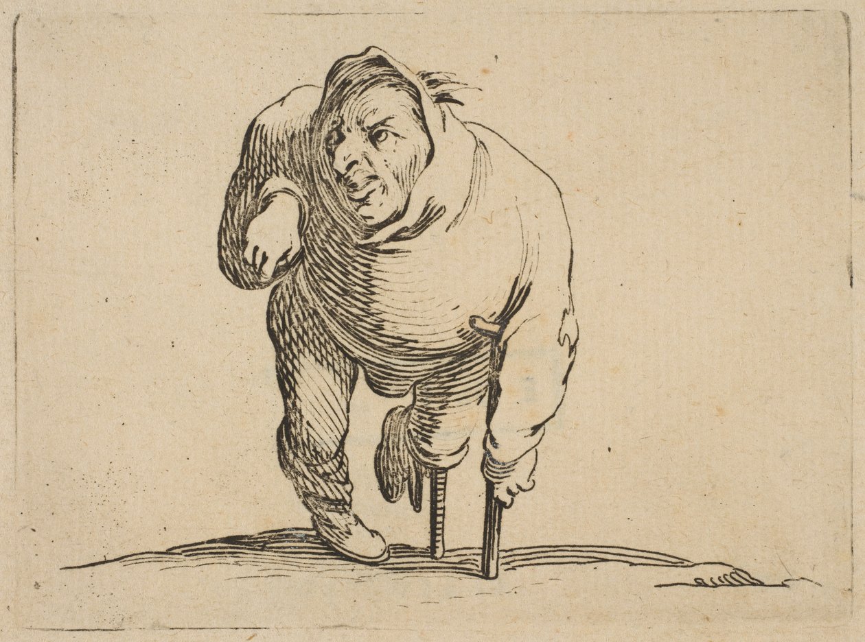 LEstropié a la Béquille et a La Jambe de Bois, 1616-22 door Jacques Callot