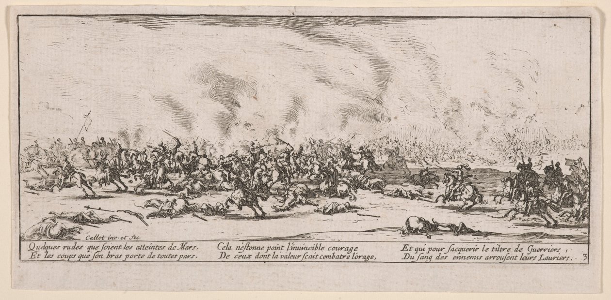 La Bataille (De Slag), illustratie uit Les Grandes misères de la guerre door Jacques Callot