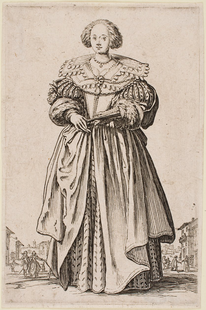Dame met een waaier, uit de serie 