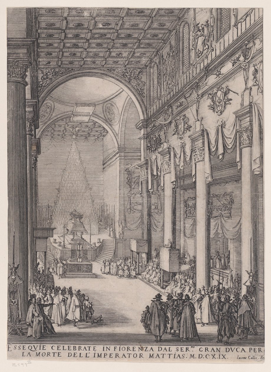 De katafalk van keizer Mathias, ook wel De kleine prediker, De grafkapel van Florence en Requiem van keizer Mathias genoemd door Jacques Callot