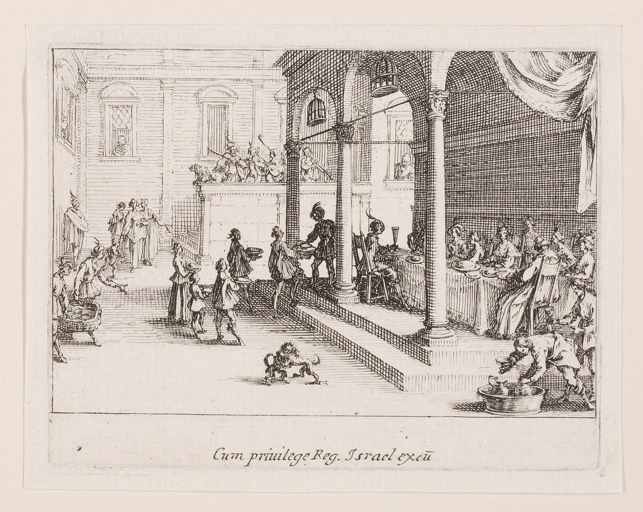 Le festin (Het Banket), uit de serie La vie de l... door Jacques Callot