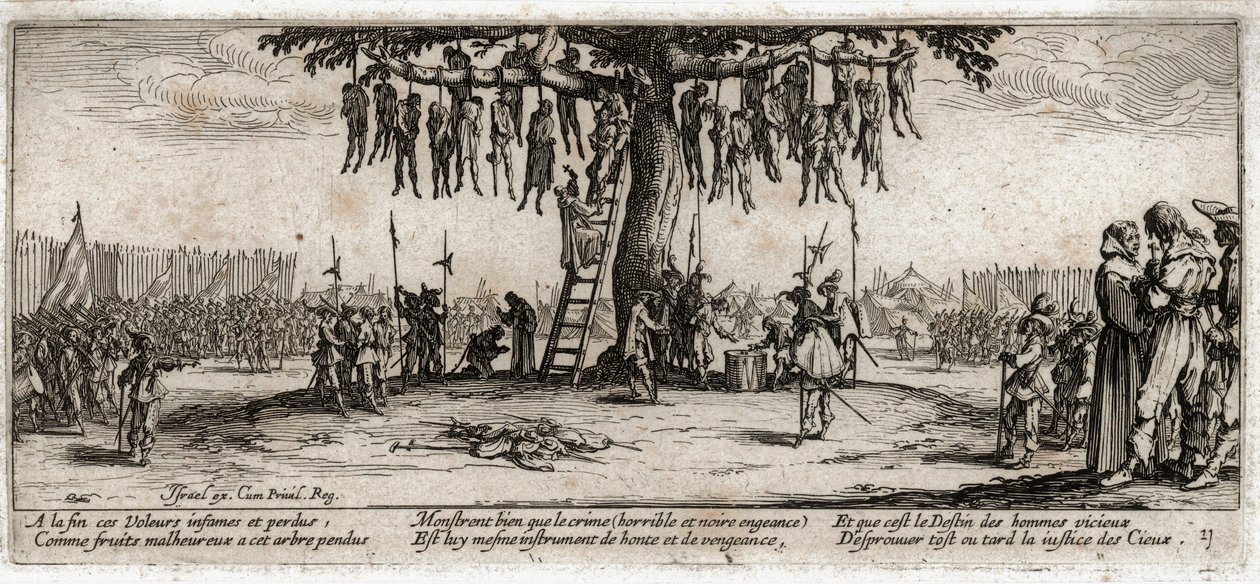 De ellende en tegenspoed van de oorlog ... (gravure) door Jacques Callot