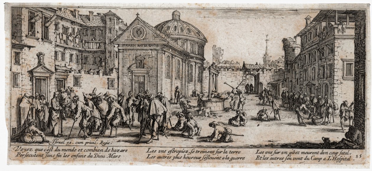 De ellende en tegenspoed van de oorlog ... (gravure) door Jacques Callot