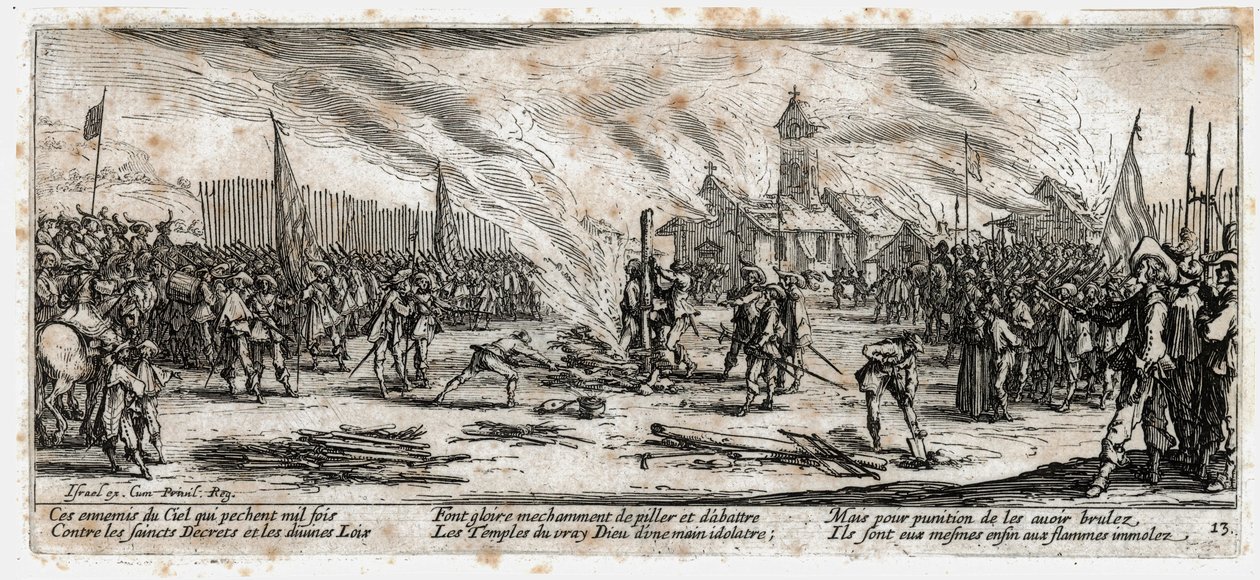 De ellende en tegenspoed van de oorlog ... (gravure) door Jacques Callot