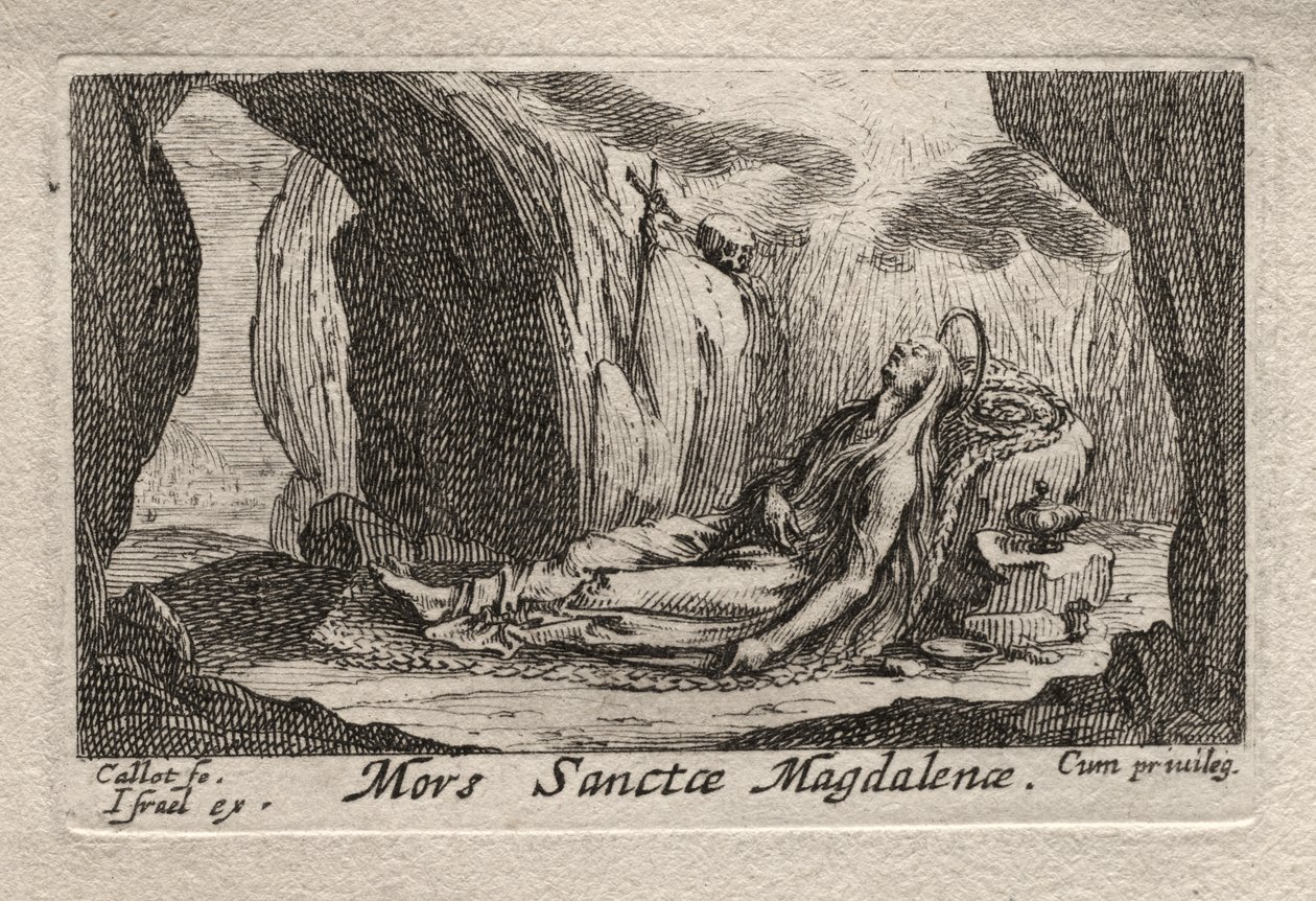 Les Pénitents: Dood van St. Magdalena door Jacques Callot