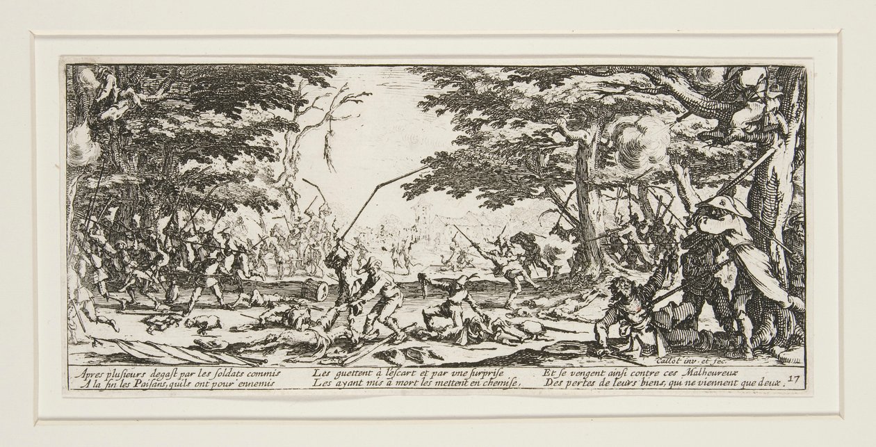 Les grandes miseres de la guerre: No. 17 - La revanche des paysans door Jacques Callot
