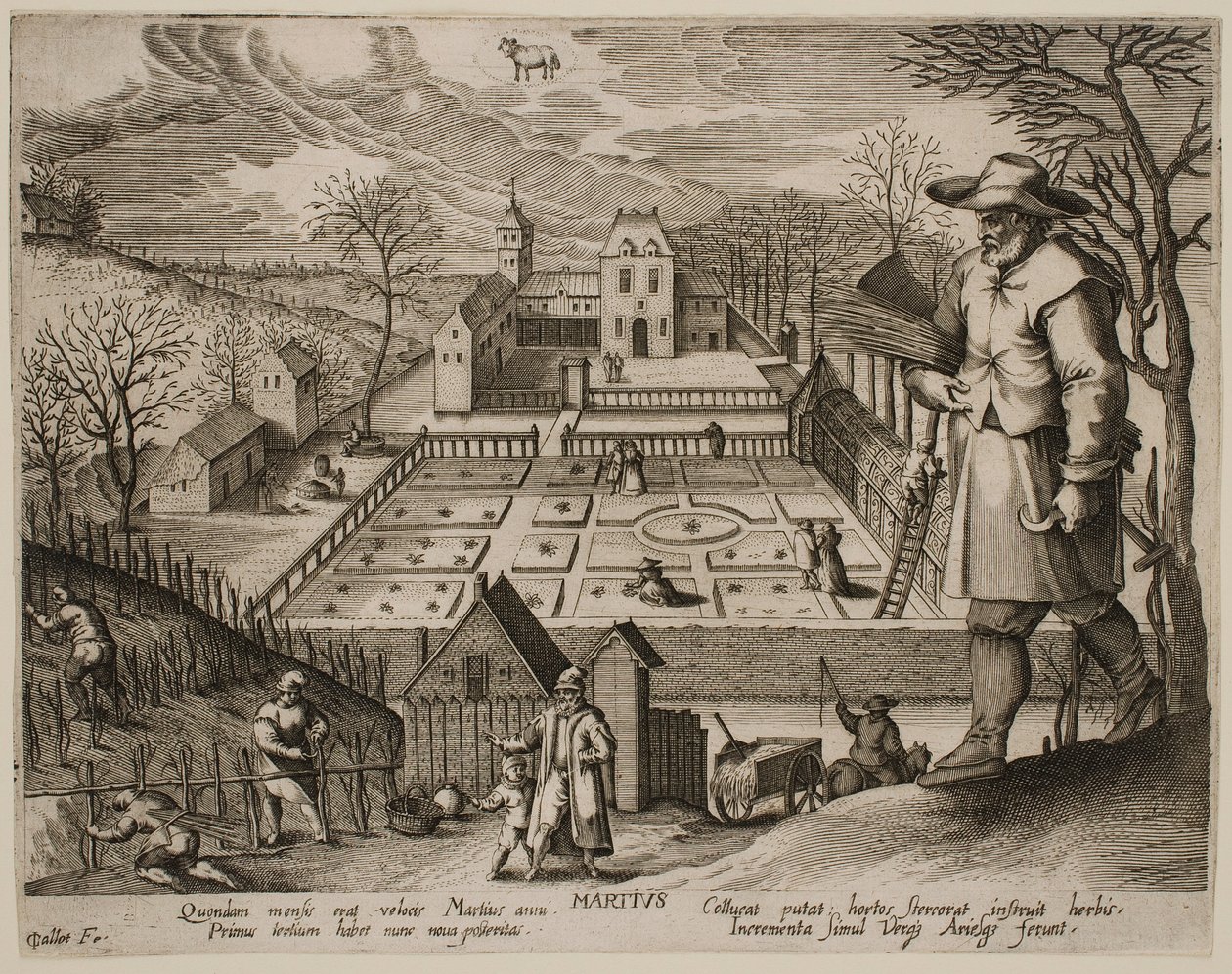 Maart, uit de serie „De maanden“ door Jacques Callot
