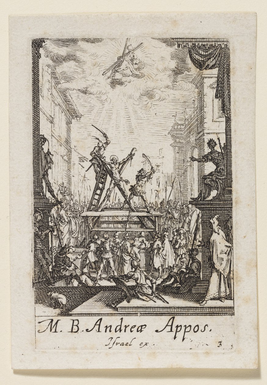 Martelaarschap van de heilige apostel Andreas (Martelaarschap van de zalige apostel Andreas) door Jacques Callot