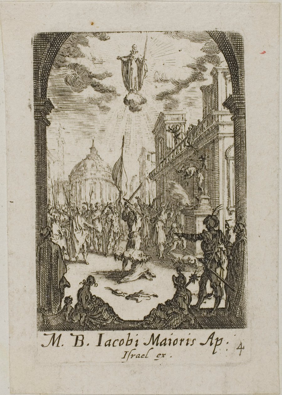 Martelaarschap van de heilige Jacobus de Meerdere, plaat vier uit De Martelaars van de Apostelen door Jacques Callot