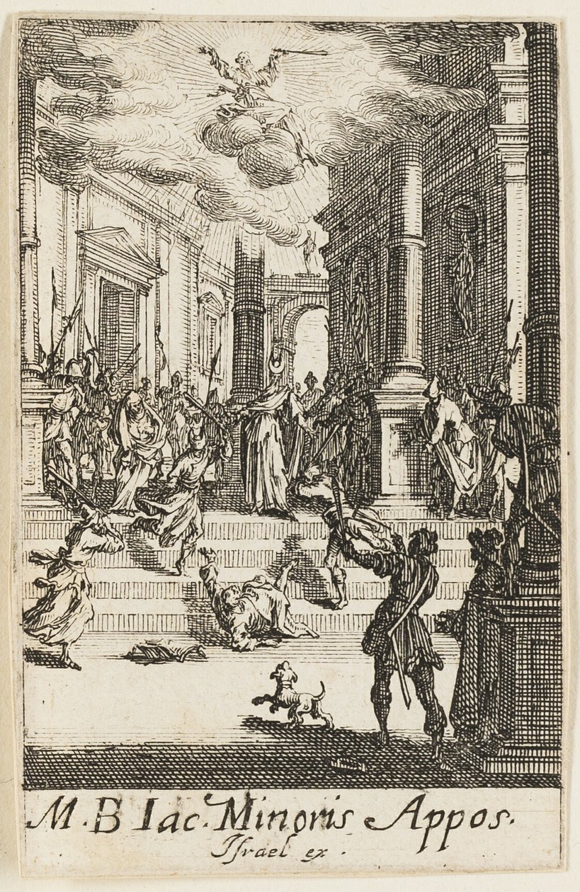 Martelaarschap van Sint-Jan, de Minderjarige, plaat zeven uit De Martelaars van de Apostelen door Jacques Callot