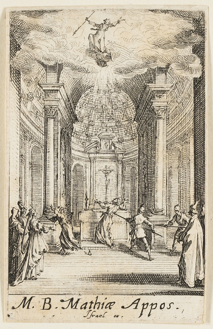Martelaarschap van de heilige Mathias, plaat elf uit De Martelaars van de Apostelen door Jacques Callot