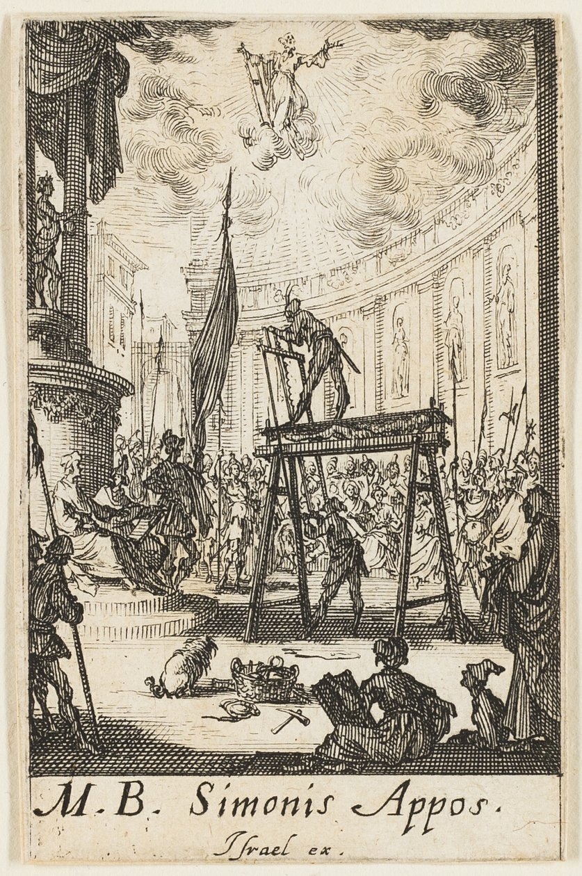 Martelaarschap van de heilige Simon, plaat tien uit De Martelaars van de Apostelen door Jacques Callot
