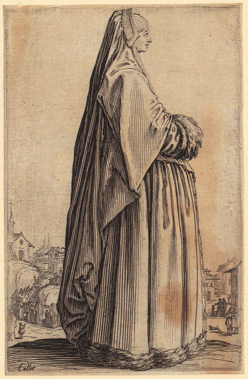 Gemaskerde komediant, blad 20 uit de reeks ‘De dwergen’ door Jacques Callot