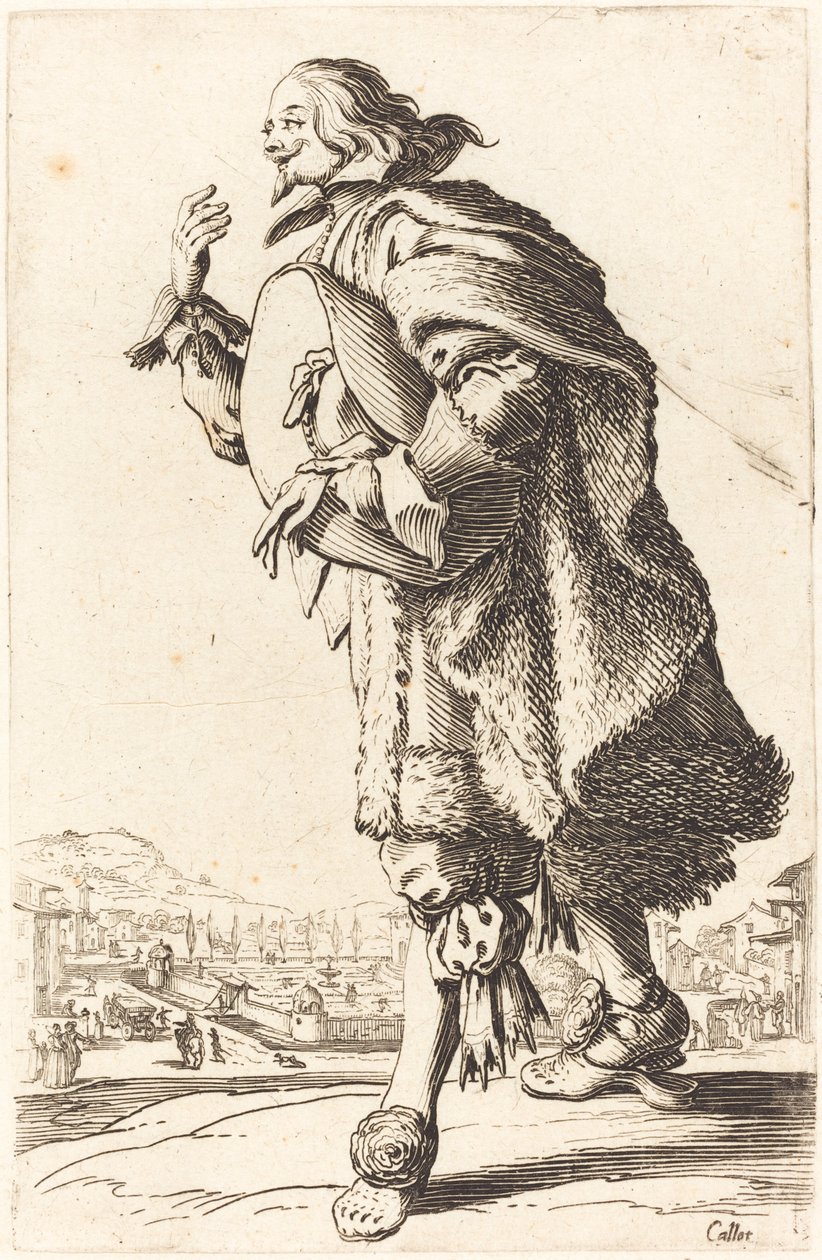 Edelman met Vilt Hoed, Buigend, ca. 1620-1623 door Jacques Callot