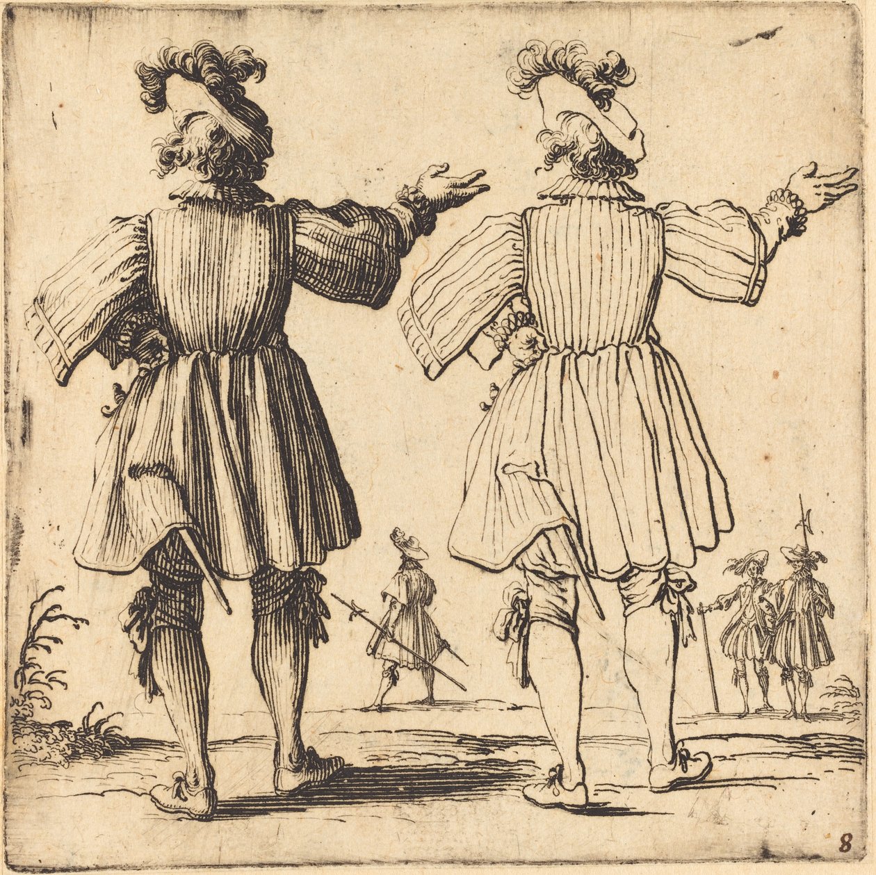 Officier met Pluim, Van Achteren Gezien door Jacques Callot