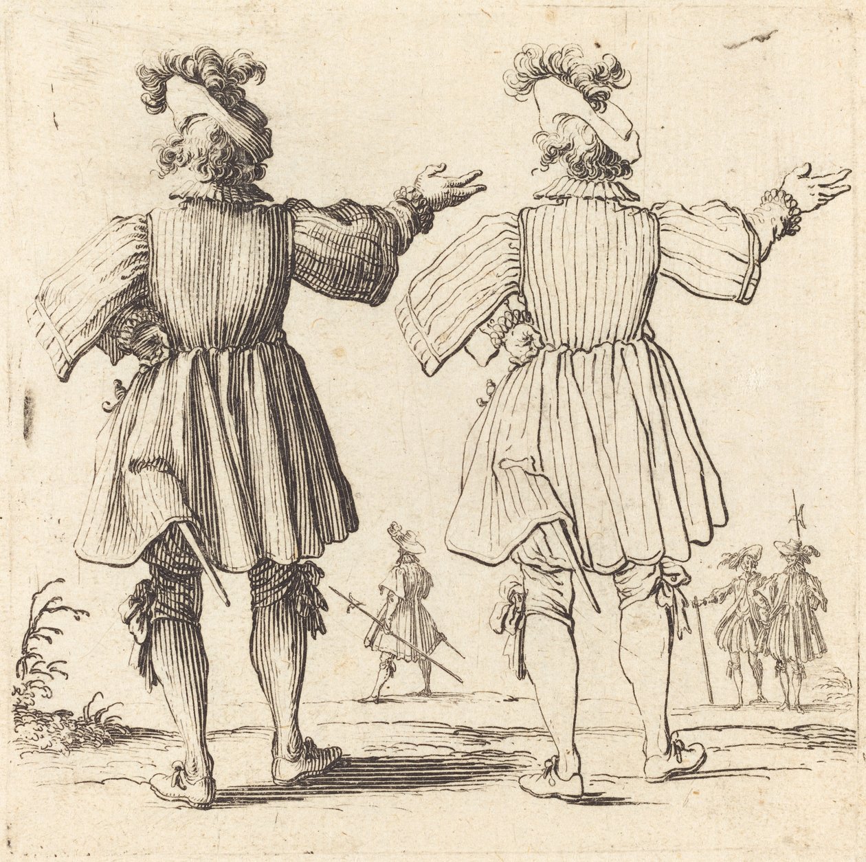 Officier met Pluim, Van Achteren Gezien door Jacques Callot