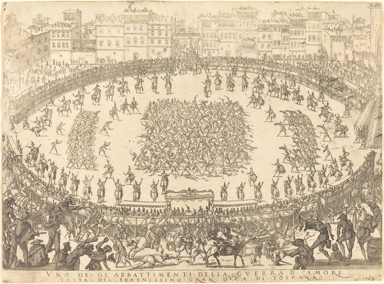 Een van de Infanteriegevechten, 1616 door Jacques Callot