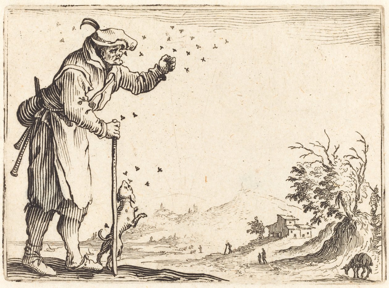 Boer Aangevallen door Bijen door Jacques Callot