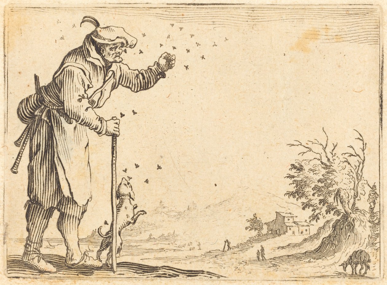 Boer Aangevallen door Bijen, ca. 1622 door Jacques Callot