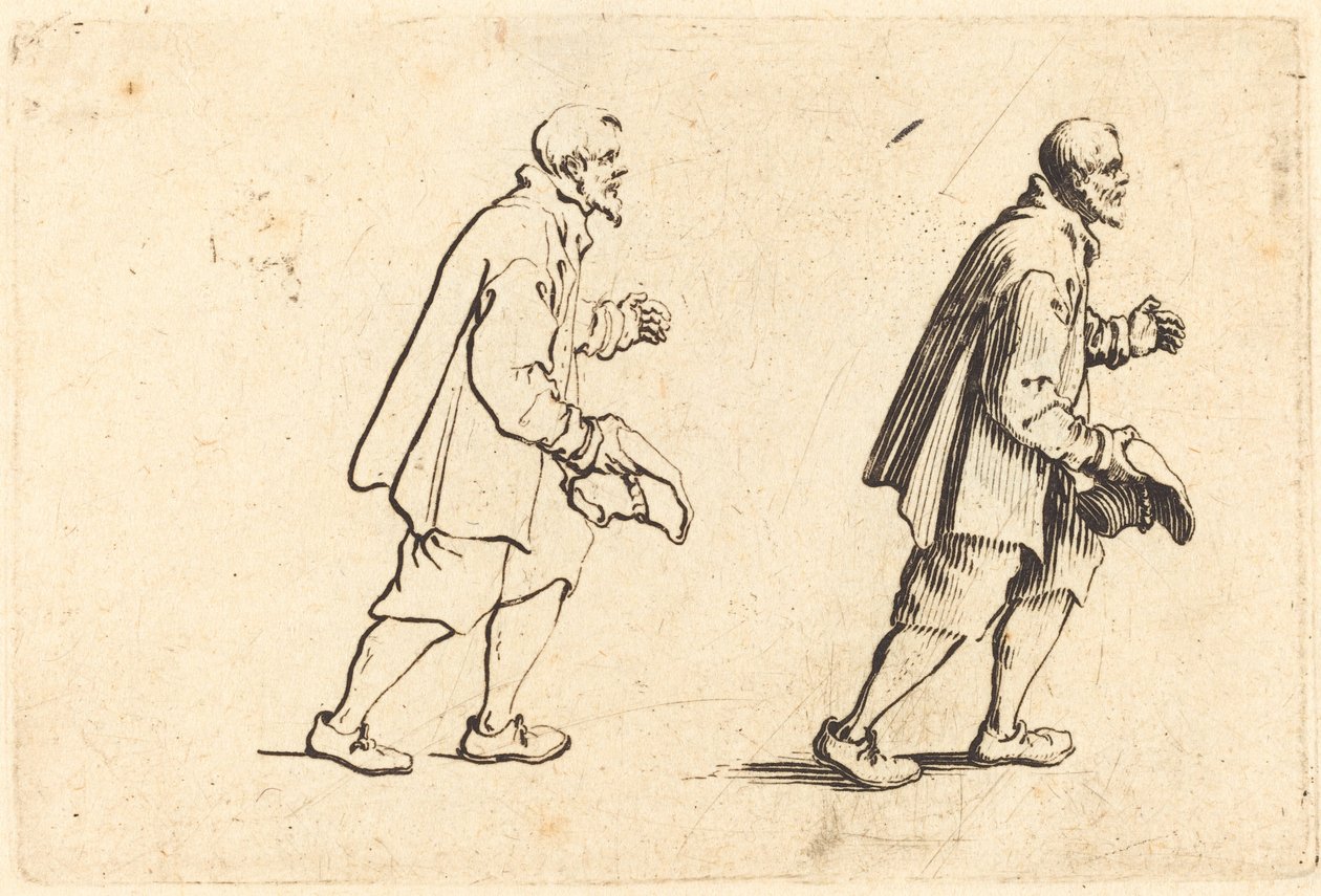 Boer met hoed in de hand door Jacques Callot
