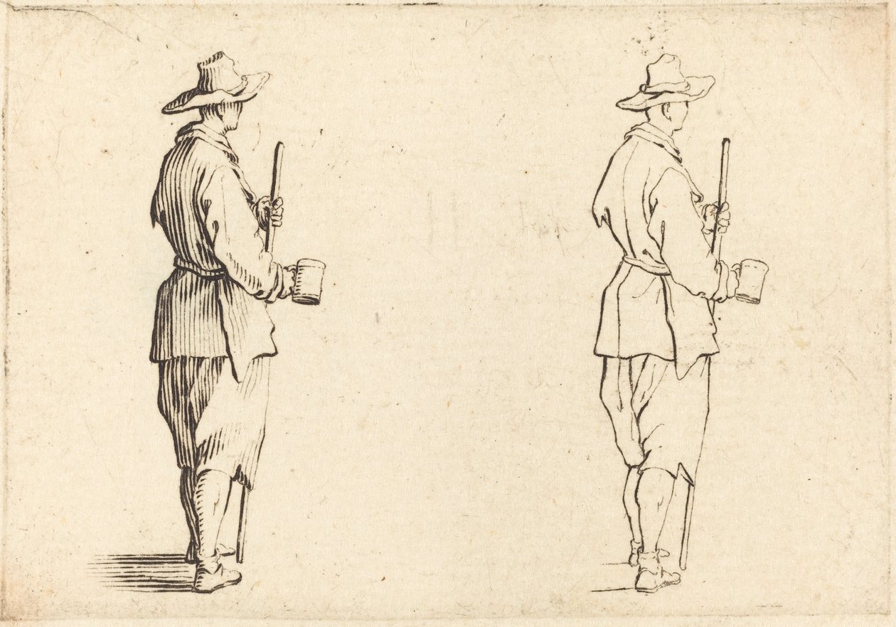 Boer met een beker door Jacques Callot