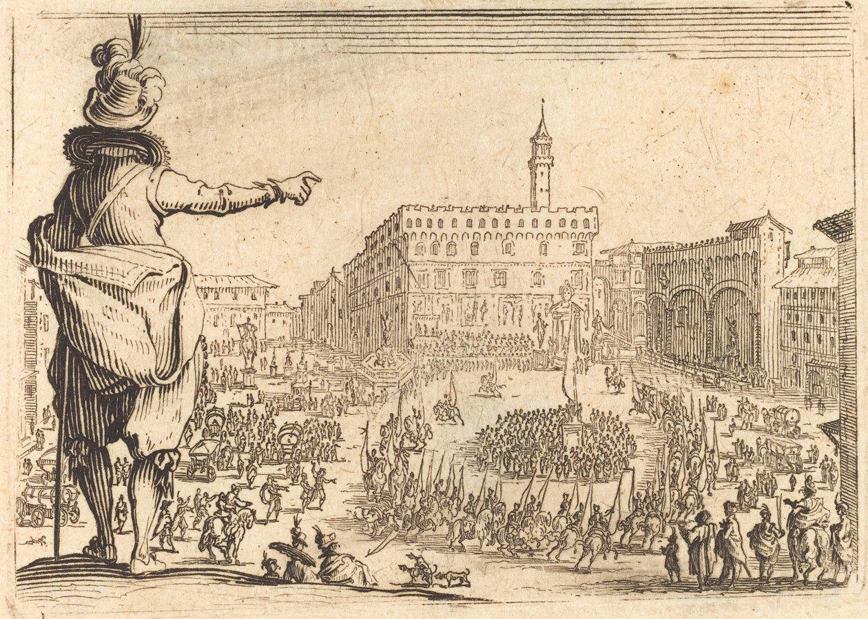 Piazza della Signoria, Florence door Jacques Callot