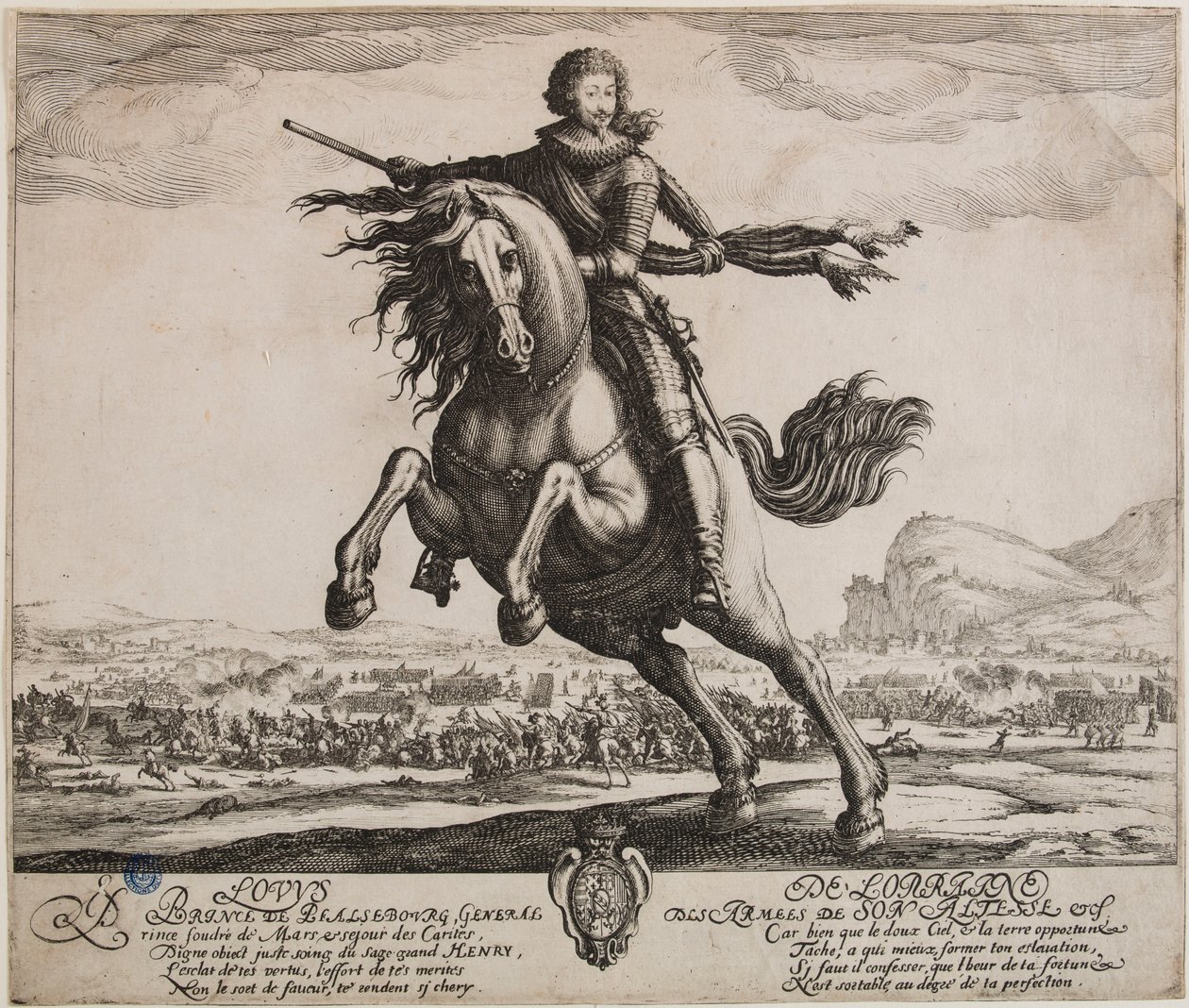 Portret van de prins van Phalsbourg (Lieure 505, Meaume 508) door Jacques Callot