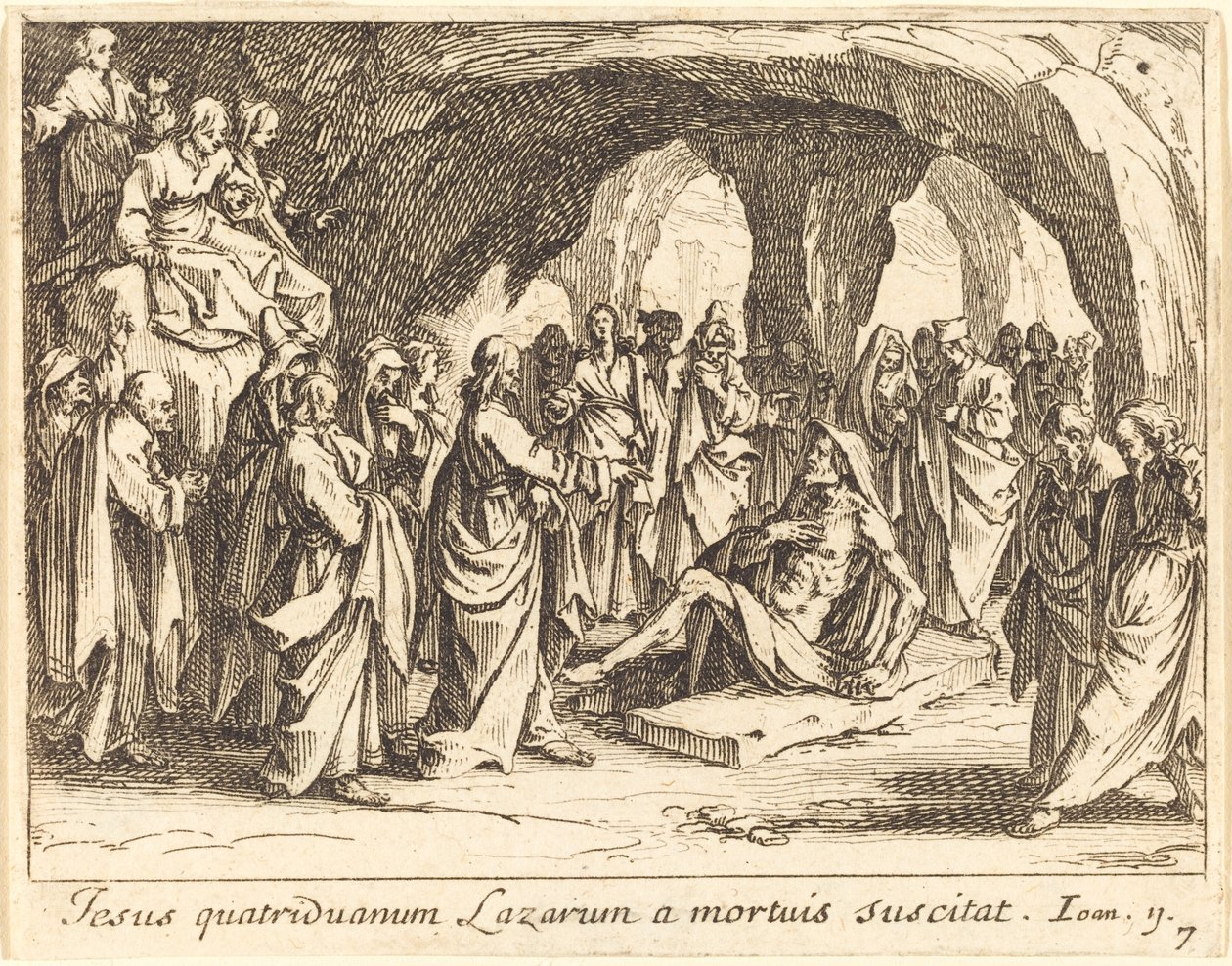 Opwekking van Lazarus door Jacques Callot