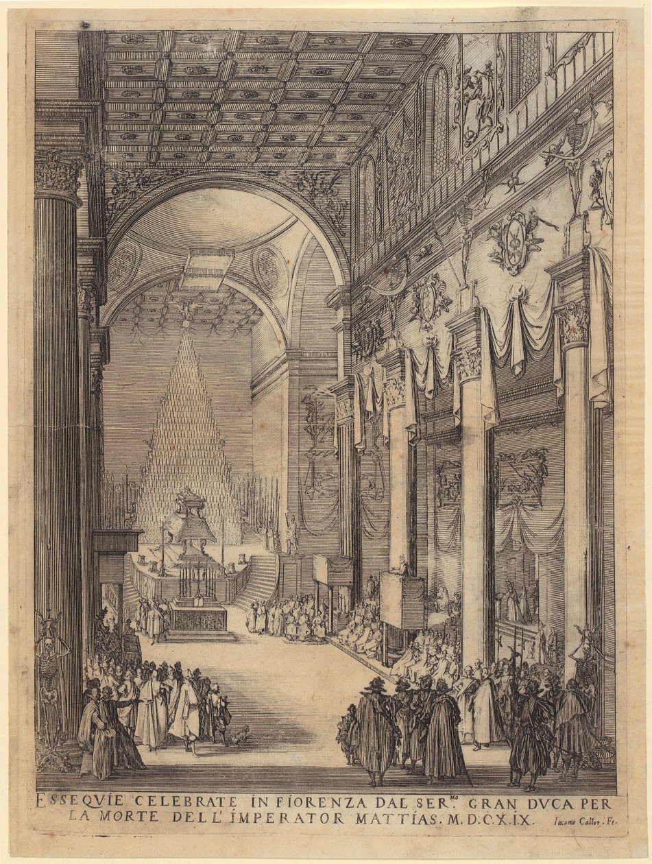 Requiem ter ere van keizer Matthias door Jacques Callot