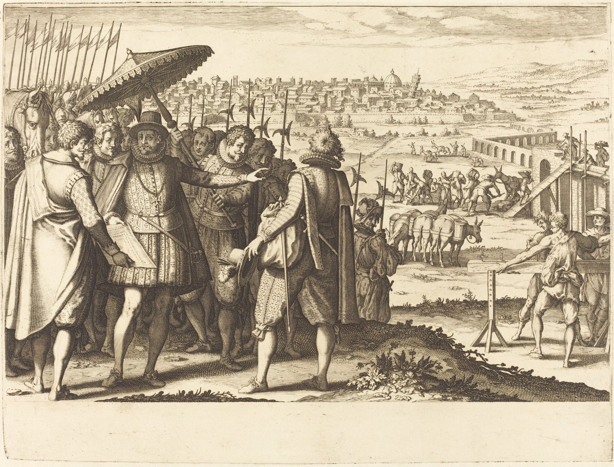 Restauratie van het Aquaduct in Pisa door Jacques Callot