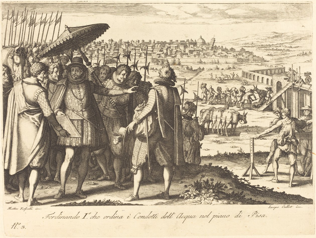 Restauratie van het Aquaduct in Pisa door Jacques Callot