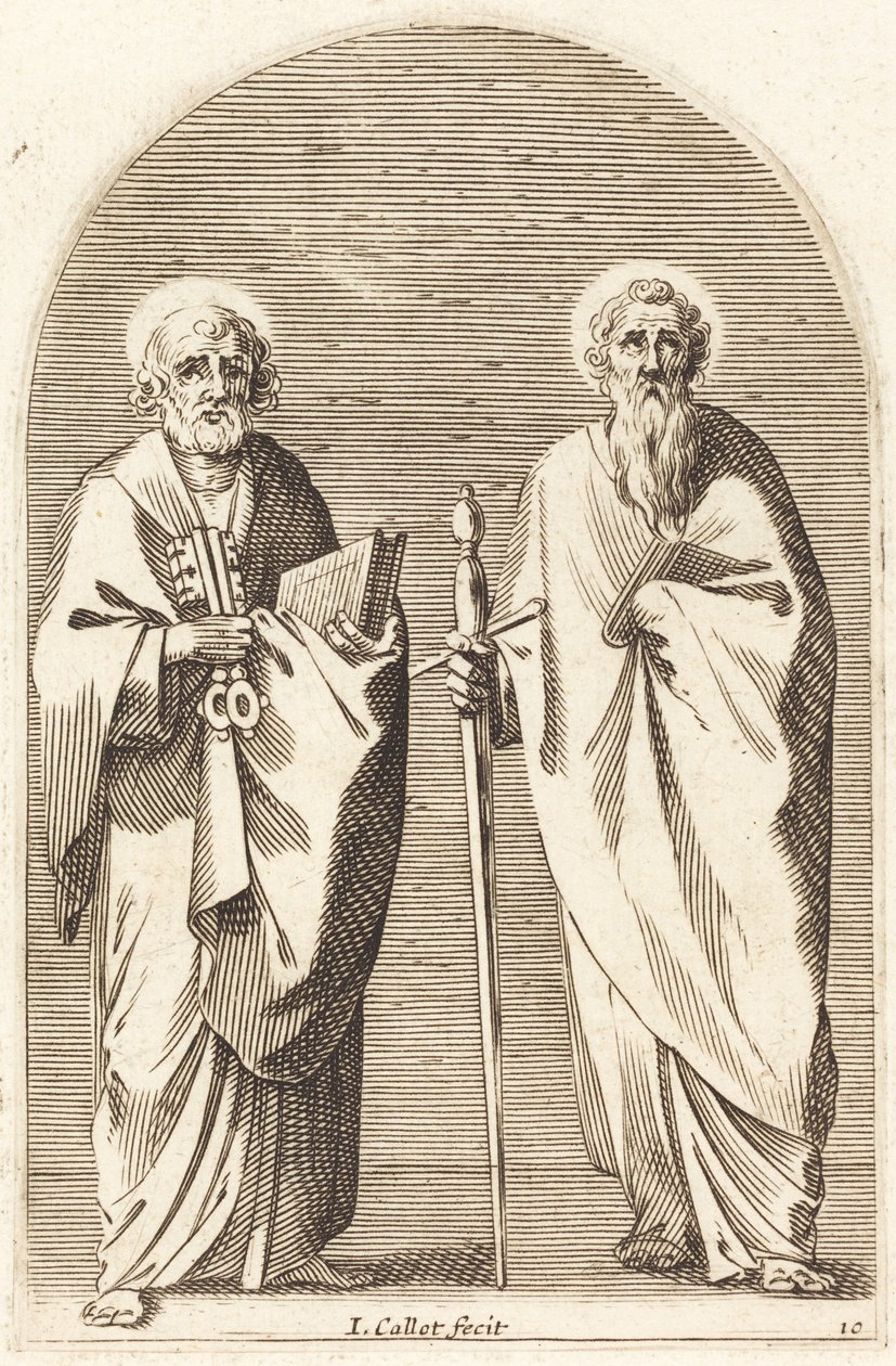 De heiligen Petrus en Paulus door Jacques Callot
