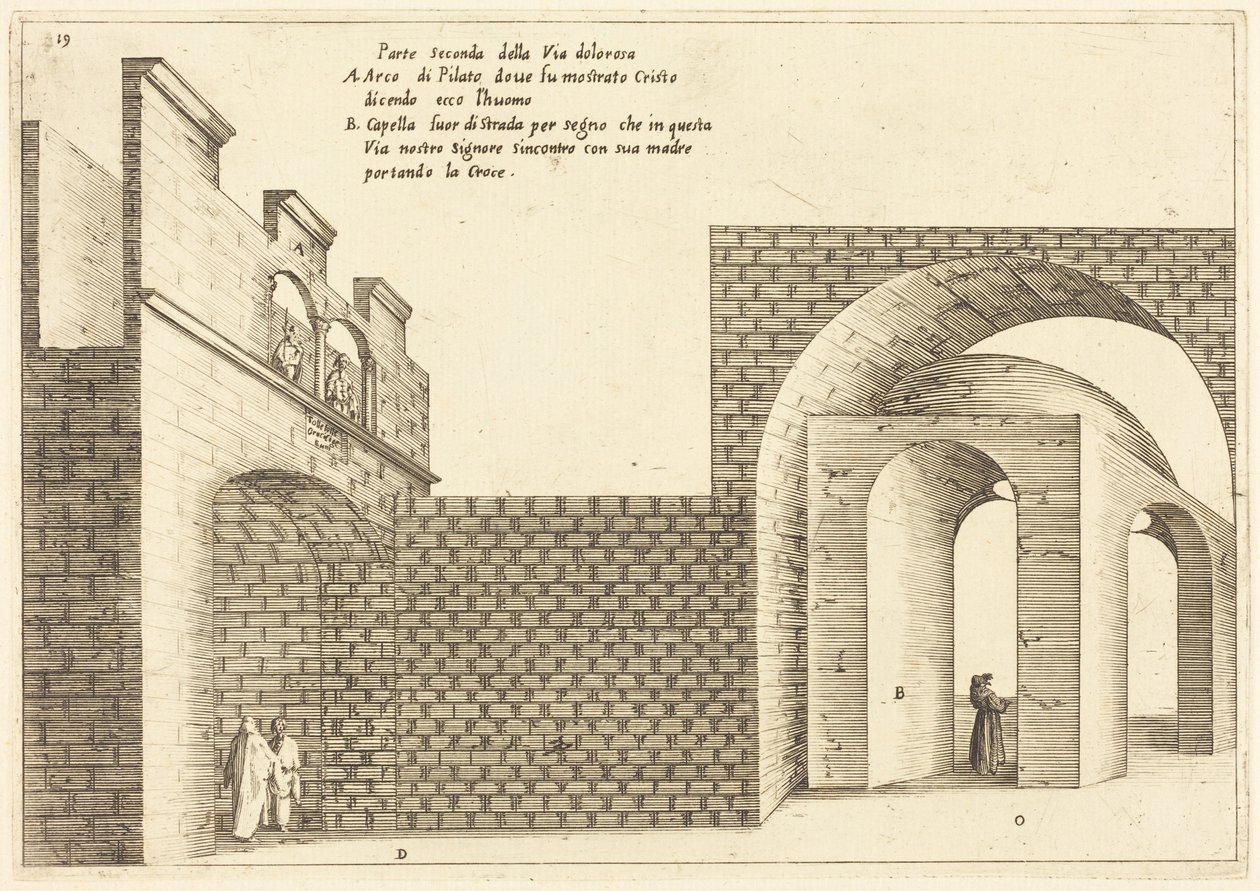 Tweede deel van de Via Dolorosa door Jacques Callot