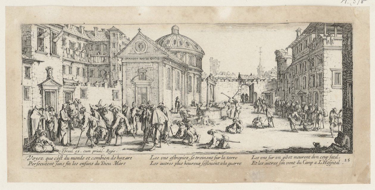 Ziekenhuis, blad 15 van de reeks „De gruwelen van de oorlog” door Jacques Callot
