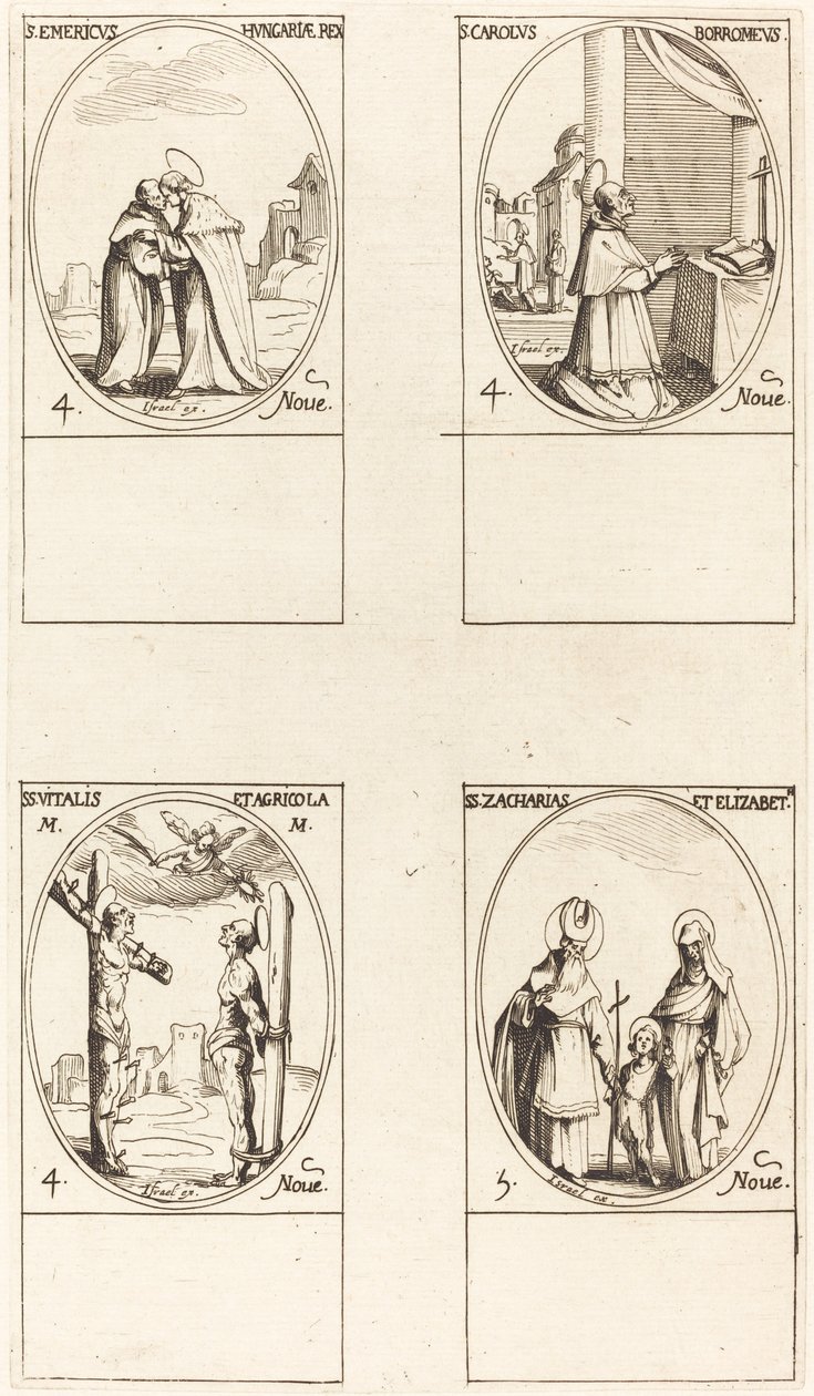 St. Emeric; St. Charles Borromeo; St. Vitalis & Agricola; Sts. Zachary & Elizabeth door Jacques Callot