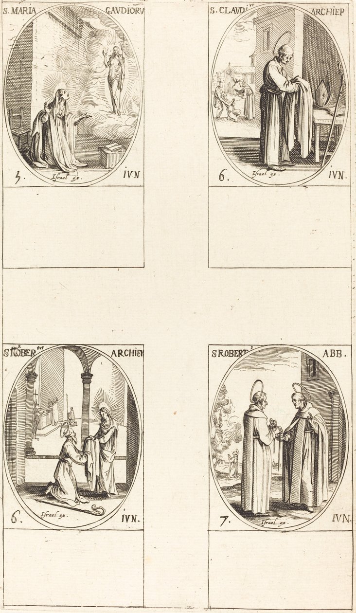 St. Maria Gaudioru, St. Claudius, St. Norbert, St. Robert door Jacques Callot