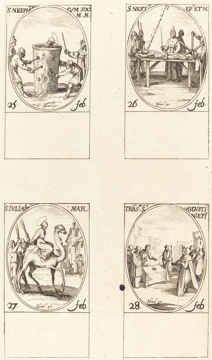 St. Nicephorus; St. Nestor; St. Julian; Vertaling van St. Augustinus door Jacques Callot