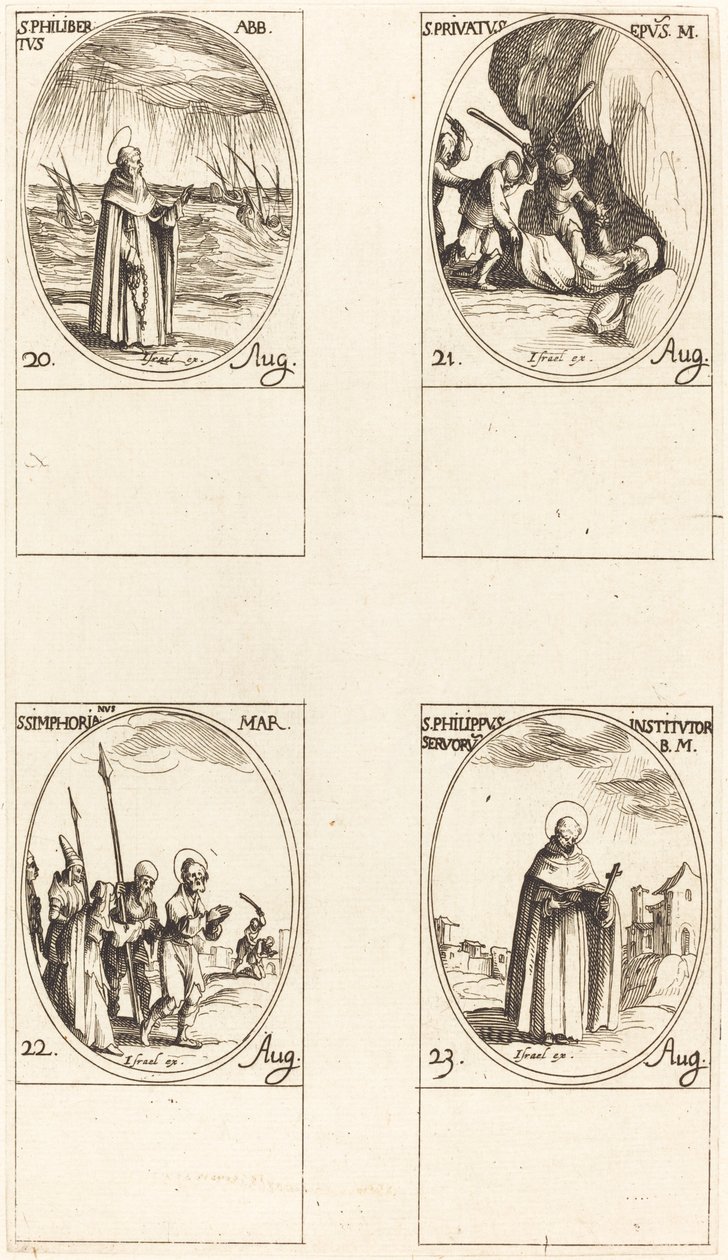 St. Philibert, Abt; St. Privatus; St. Symphorian; St. Philip door Jacques Callot